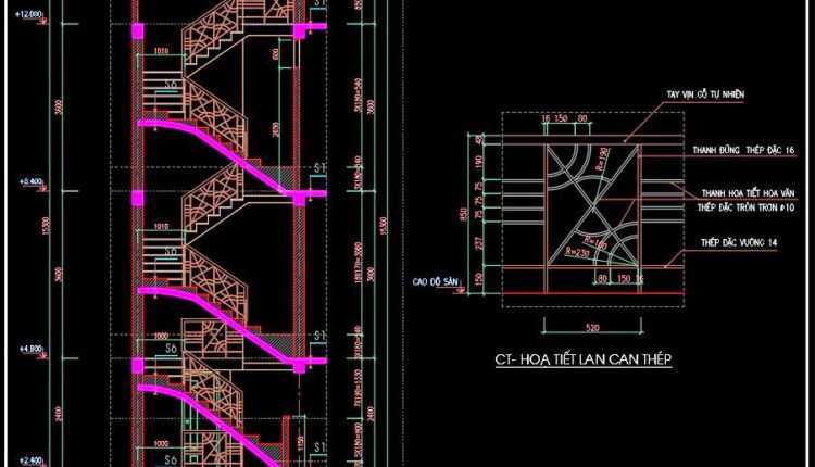 177. Download detailed CAD drawings of townhouse stairs