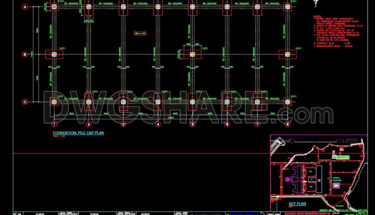 179. CAD drawing Of Pile cap details free download