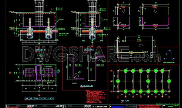 179. CAD drawing Of Pile cap details free download
