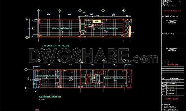 18. Download free detailed CAD drawings of floor plans for a 3-story townhouse
