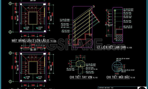 184. Download detailed CAD drawings of townhouse stairs