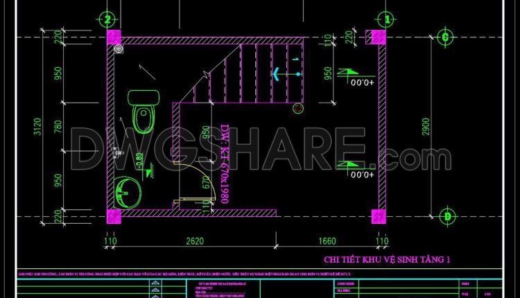 190. WC Layout Plan and elevations details CAD drawings download