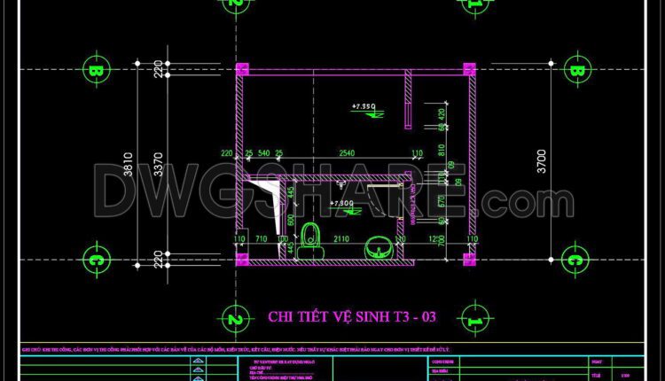 190. WC Layout Plan and elevations details CAD drawings download