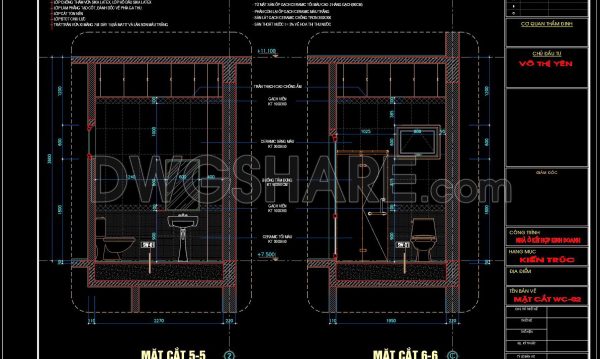 197. WC Layout Plan and elevations details CAD drawings download