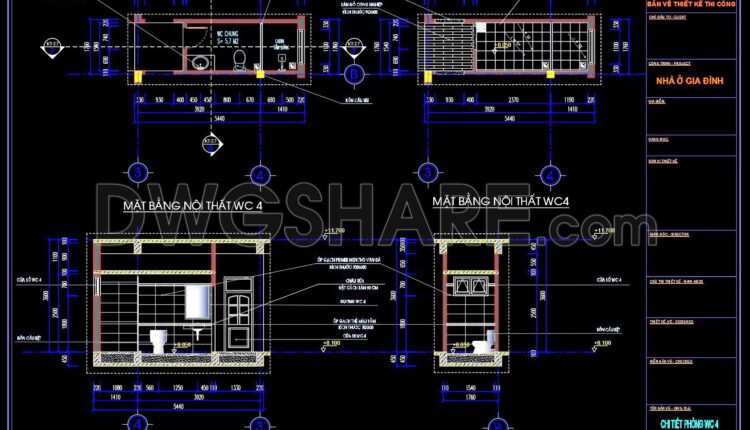 202. WC Layout Plan and elevations details CAD drawings download