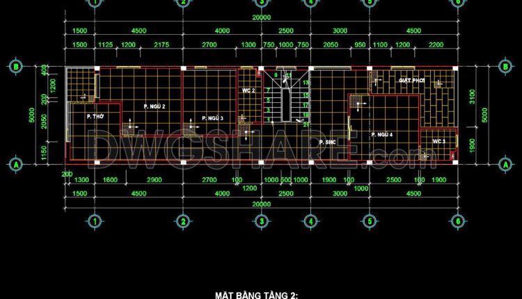 21. Download free detailed CAD drawings of floor plans for a 3-story townhouse