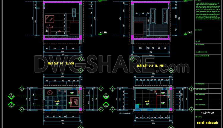 211. WC Layout Plan and elevations details CAD drawings download