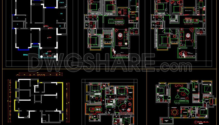 212. Functional layout plans of apartments ranging from 150m2 to 164m2