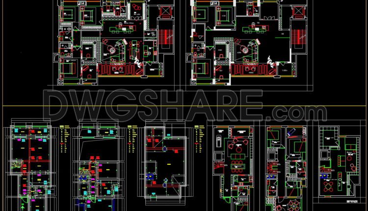 214. Functional layout plans of apartments ranging from 190m2 to 277m2