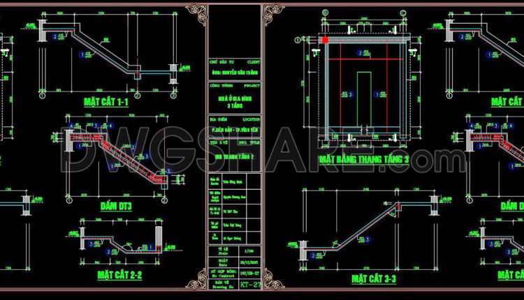 233. Structural Drawings Of 4-Story House A Complete Project 5m x 16.5m For Download