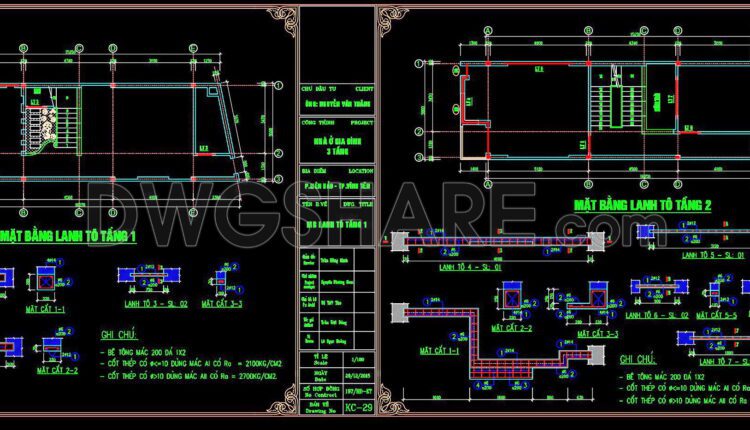 233. Structural Drawings Of 4-Story House A Complete Project 5m x 16.5m For Download
