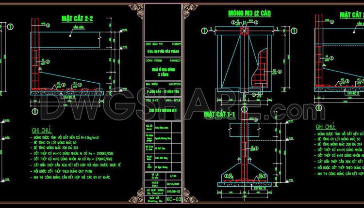 233. Structural Drawings Of 4-Story House A Complete Project 5m x 16.5m For Download