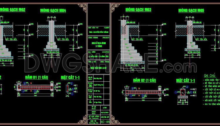 233. Structural Drawings Of 4-Story House A Complete Project 5m x 16.5m For Download