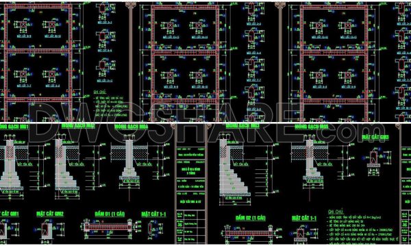 233. Structural Drawings Of 4-Story House A Complete Project 5m x 16.5m For Download