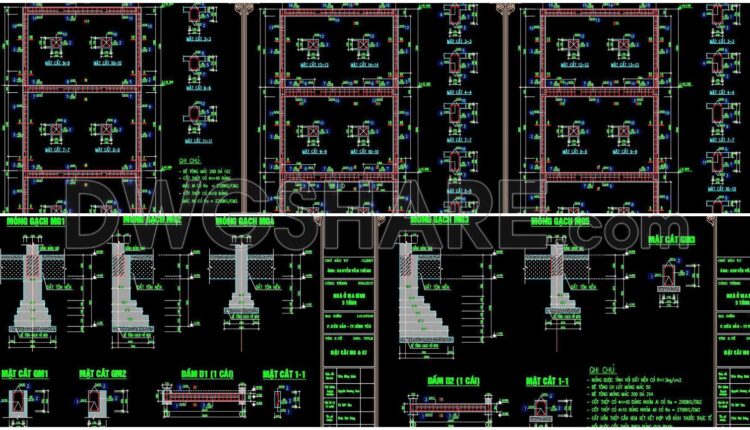 233. Structural Drawings Of 4-Story House A Complete Project 5m x 16.5m For Download