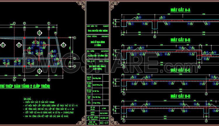 233. Structural Drawings Of 4-Story House A Complete Project 5m x 16.5m For Download
