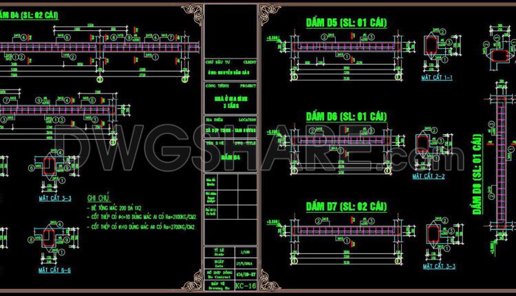 235. Structural Drawings Of 3-Story House A Complete Project 6.5m x 13.6m For Download