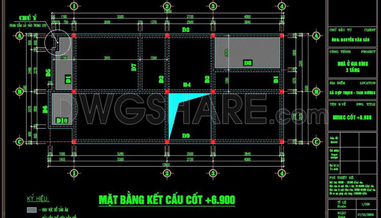 235. Structural Drawings Of 3-Story House A Complete Project 6.5m x 13.6m For Download