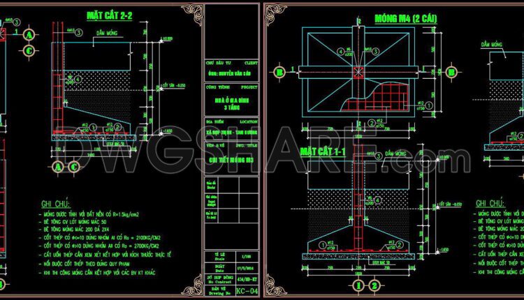 235. Structural Drawings Of 3-Story House A Complete Project 6.5m x 13.6m For Download