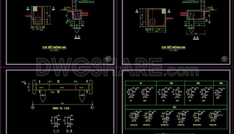236. Structural Drawings Of 3-Story House A Complete Project 4m x 18.5m For Download