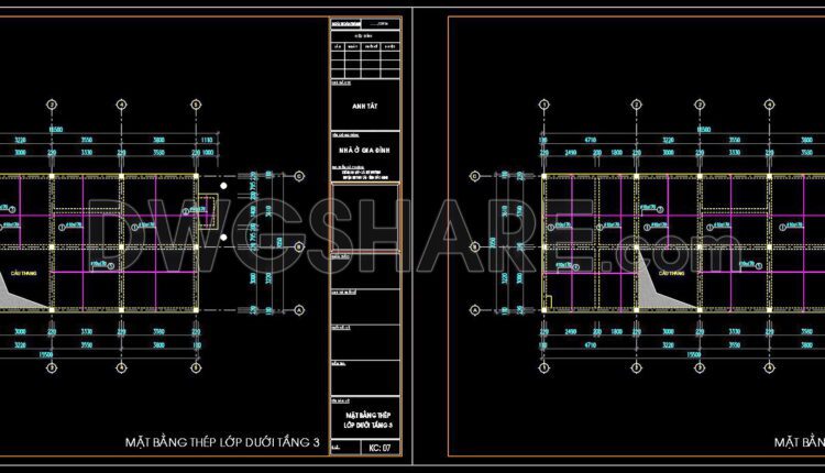 237. Structural Drawings Of 4-Story House A Complete Project 7m x 16.5m For Download