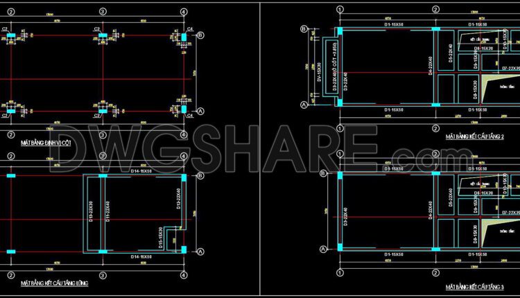 238. Structural Drawings Of 4-Story House A Complete Project 4m x 14m For Download (6)
