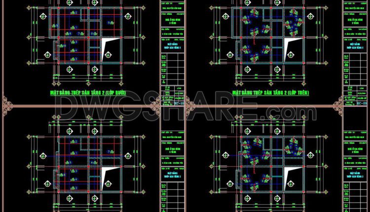 239. Structural Drawings Of 3-Story House A Complete Project 7.7m x 9.3m For Download