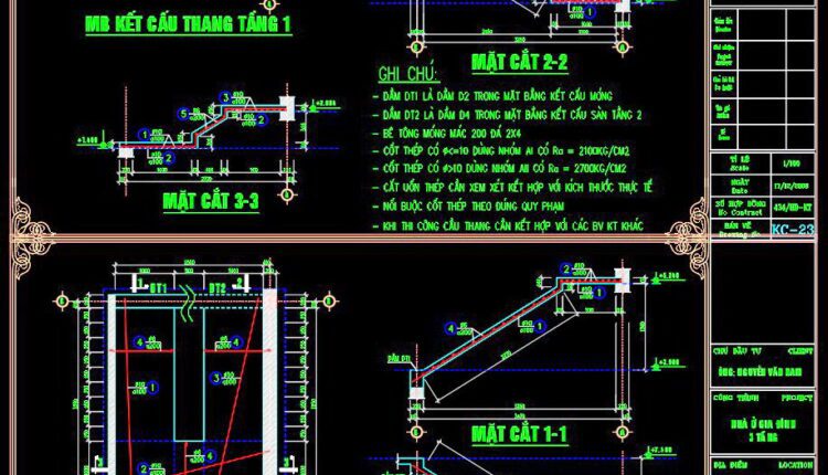 239. Structural Drawings Of 3-Story House A Complete Project 7.7m x 9.3m For Download