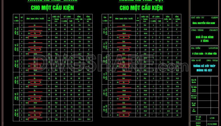 239. Structural Drawings Of 3-Story House A Complete Project 7.7m x 9.3m For Download