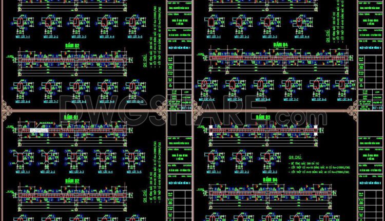 239. Structural Drawings Of 3-Story House A Complete Project 7.7m x 9.3m For Download