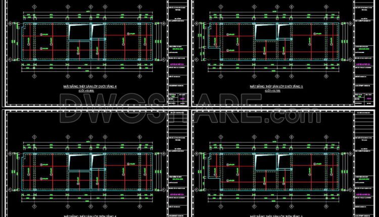 243. Structural Drawings Of 5-Story House A Complete Project 4.8m x 13.6m For Download