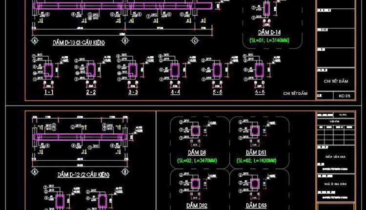 246. Structural Drawings Of 2-Story House A Complete Project 8.7m x 13.5m For Download