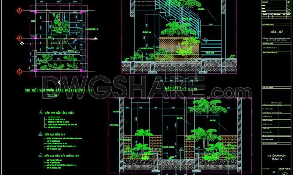 2 years ago
                

                
             2,112269. Detailed architectural CAD drawings of the roof and garden landscaping of the townhouse