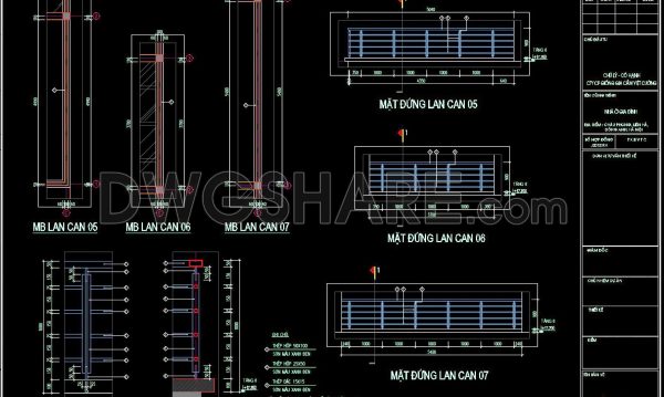 2 years ago
                

                
             693270. Detailed architectural CAD drawings of the balcony, railing, and skylight roof of the townhouse