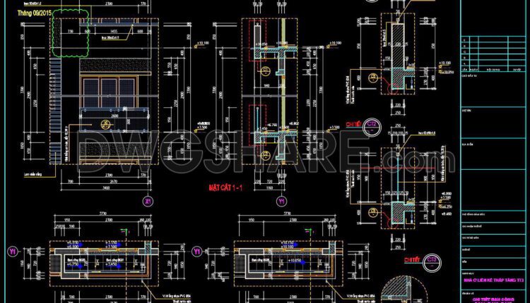 287. Detailed CAD drawings of the facade and classical ornaments for the townhouse