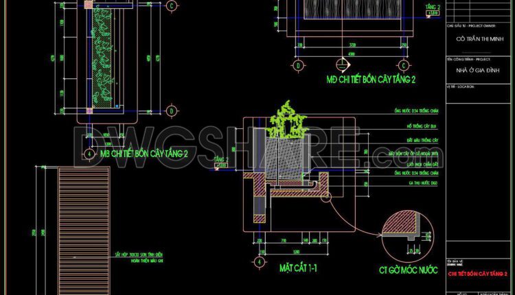 290. Detailed architectural CAD drawings of the balcony, railing, and skylight roof of the townhouse