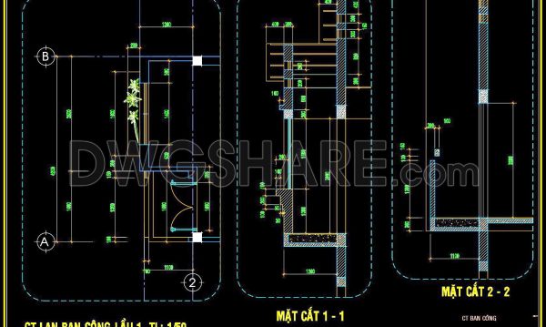 2 years ago
                

                
             377292. Detailed architectural CAD drawings of the balcony townhouse