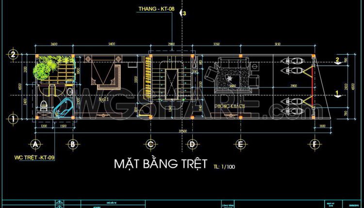 297. CAD design drawings for a 4-story townhouse with dimensions of 4.5m x 20.5m