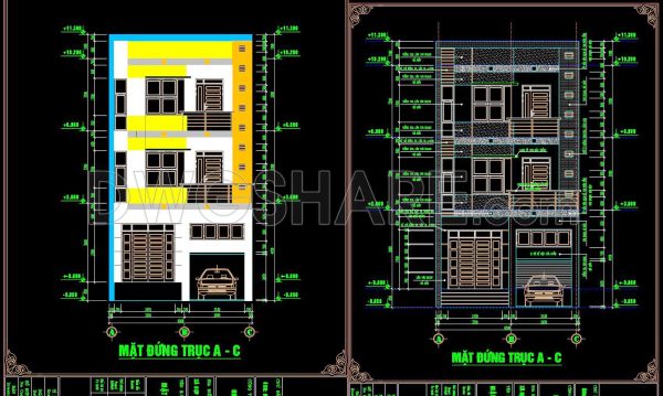 2 years ago
                

                
             1,932300. CAD design drawings for a 3-story townhouse with dimensions of 6.5m x 15m