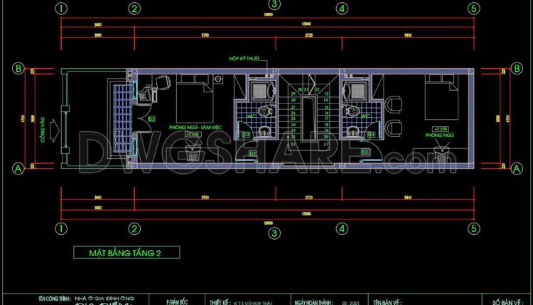 307. CAD design drawings for a 4-story townhouse with dimensions of 4.1m x 16m