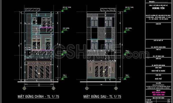 2 years ago
                

                
             953313. CAD design drawings for a 3-story townhouse with dimensions of 5m x 20m