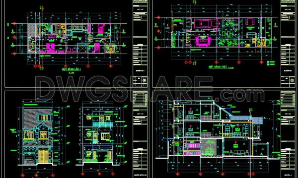 2 years ago
                

                
             1,067314. CAD design drawings for a 3-story townhouse with dimensions of 6m x 18.6m