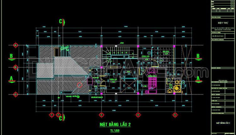 314. CAD design drawings for a 3-story townhouse with dimensions of 6m x 18.6m