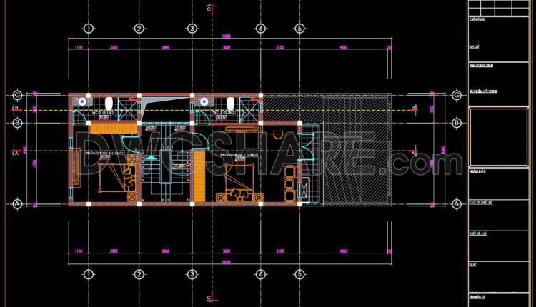 315. CAD design drawings for a 3-story townhouse with dimensions of 6.3m x 18m