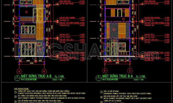 2 years ago
                

                
             791316. CAD design drawings for a 3-story townhouse with dimensions of 5m x 20m