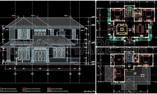2 years ago
                

                
             1,781319. CAD design drawings for a 2-story townhouse with dimensions of 8.7m x 13.2m