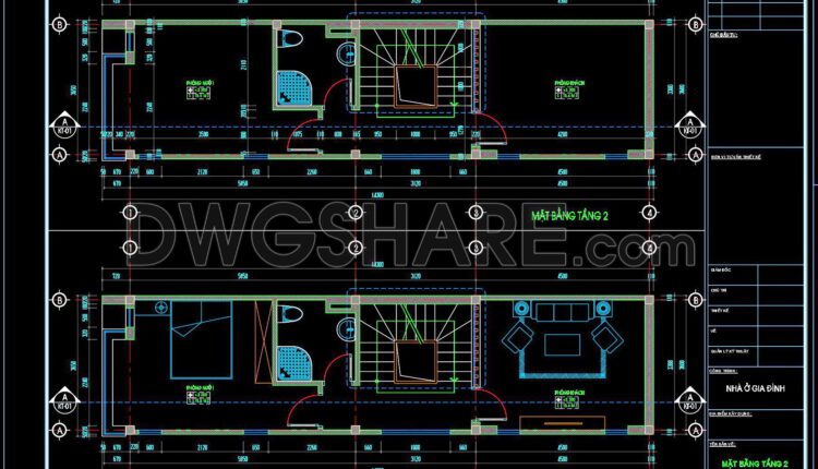 320. CAD design drawings for a 4-story townhouse with dimensions of 3.6m x 13.8m