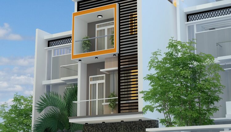324. CAD design drawings for a 4-story townhouse with dimensions of 5m x 17.5m