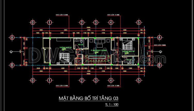 326. CAD design drawings for a 4-story townhouse with dimensions of 4.9m x 19.9m