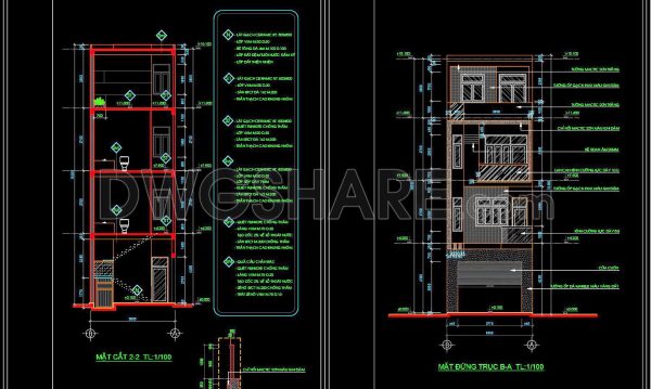 2 years ago
                

                
             862330. CAD design drawings for a 4-story townhouse with dimensions of 5m x 20m